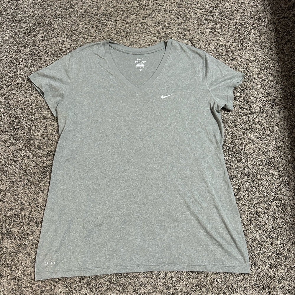 Nike Women's Heather Gray V-Neck Tee